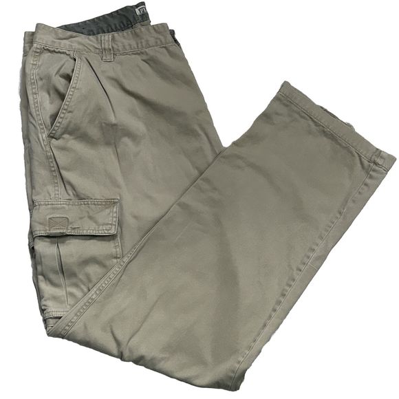 Vtg Y2k Plugg Cargo Pants Beige Khaki 38x34 Skater Baggy Jnco Big Pockets READ - Picture 4 of 10